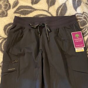 healing hands pewter Jogger Scrub Pants with Drawstring